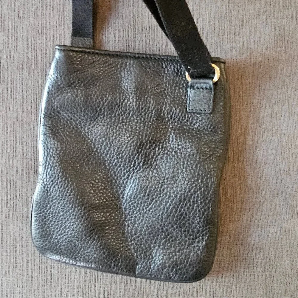 Michael Kors Black Fulton Pebbled Leather Crossbody Bag